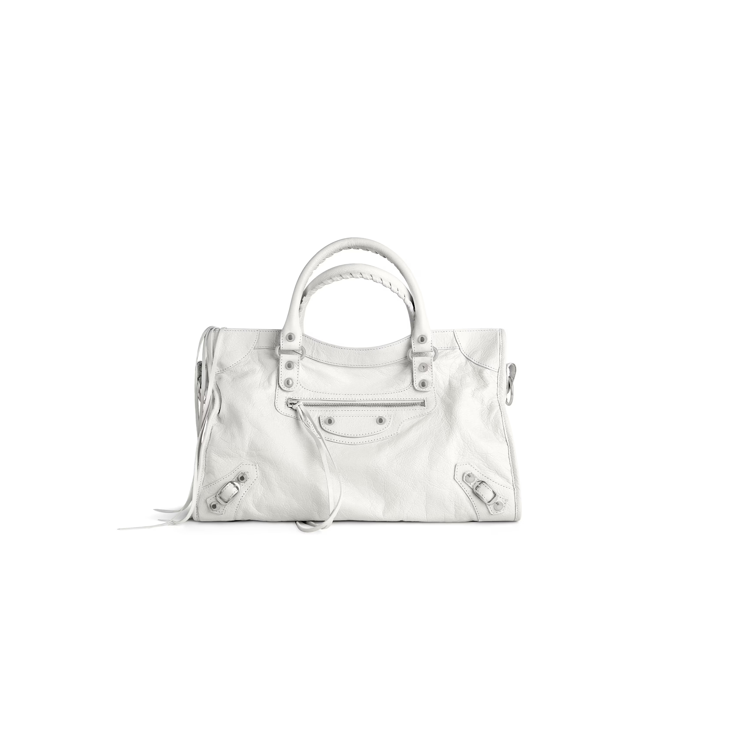 BALENCIAGA LE CITY BAG MEDIUM IN OPTIC WHITE 7977862AA9S9104 (37*23.4*14.9cm)